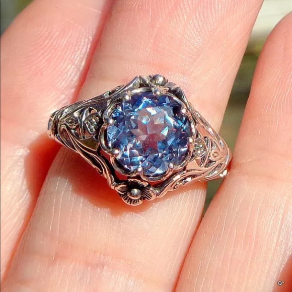 Jewelry - 2.3ct Aquamarine/Topaz 925 Silver Ring Size 7 NEW